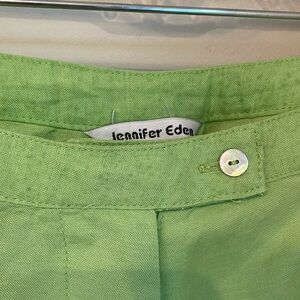 Vtg Jennifer Eden Pants Lime Green Cropped pants